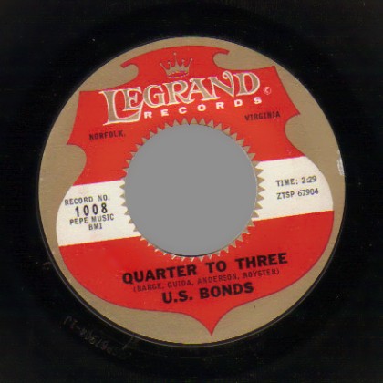 U.S. BONDS - Quarter To Three / Time Ole Story - 45T (SP 2 titres)