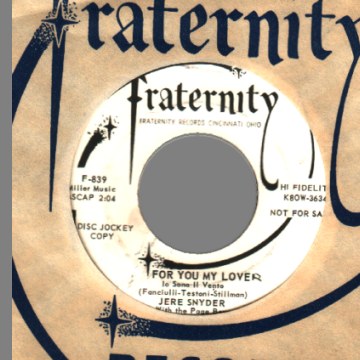 JERE SNYDER - For You My Lover / One Million Dollars - 45T (SP 2 titres)