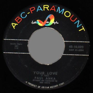 PAUL ANKA - Lonely Boy / Your Love - 45T (SP 2 titres)