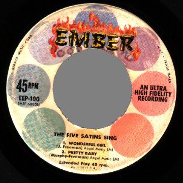 THE FIVE SATINS - Sing Ep : I'll Remember / The Jones Girl / Wonderful Girl / Pretty Baby - 7inch (EP)