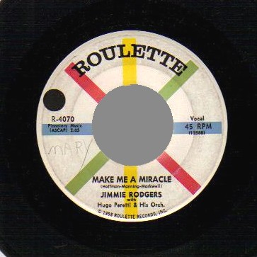 JIMMIE RODGERS - Secretly / Make A Miracle - 45T (SP 2 titres)