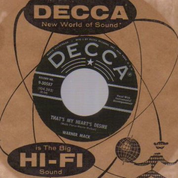 WARNER MACK - Falling In Love / That's My Heart's Desire - 45T (SP 2 titres)
