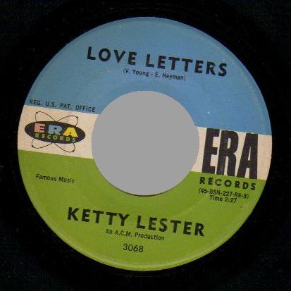 KETTY LESTER - I'm a fool to want you / Love letters - 45T (SP 2 titres)