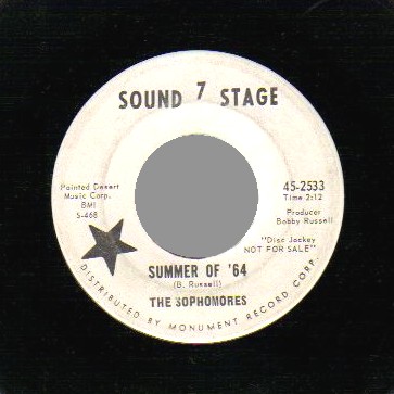 THE SOPHOMORES - I Know I Should / Summer Of '64 - 45T (SP 2 titres)