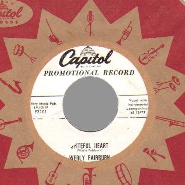 WERLY FAIRBURN - It's A Cold Weary World / Spiteful Heart - 45T (SP 2 titres)