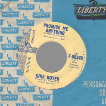 GINA BOYER - Promise Me Anything / Say It From Your Heart - 45T (SP 2 titres)