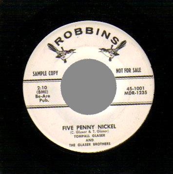 TOMPALL GLASER & GLASER BROTHERS - You're In My Heart Again / Five Penny Nickel - 45T (SP 2 titres)