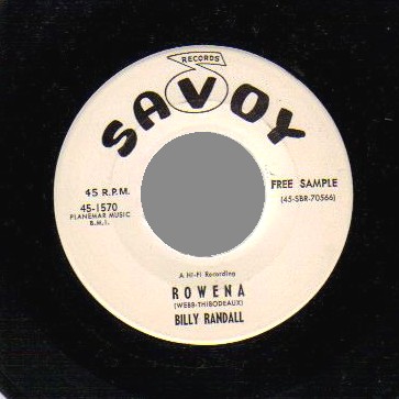 BILLY RANDALL - Rowena / Bye Bye Teacher - 45T (SP 2 titres)