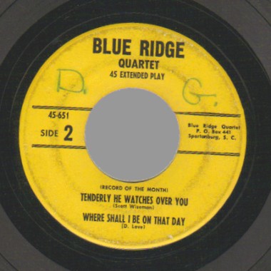BLUE RIDGE QUARTET - The House Of Gold - Footprints Of Jesus / Tenderly He Watches Over You - Where Shall I Be On That Da - 45T (SP 2 titres)