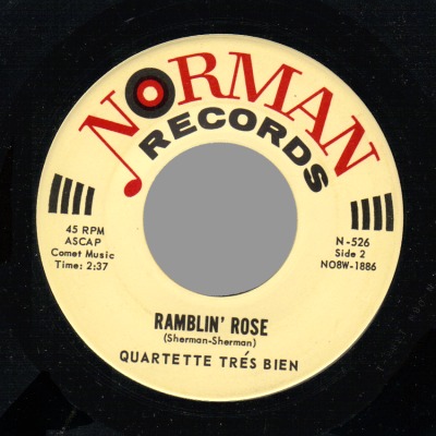 QUARTETTE TRES BIEN - Ramblin' Roses / I Left My Heart In San Francisco - 45T (SP 2 titres)