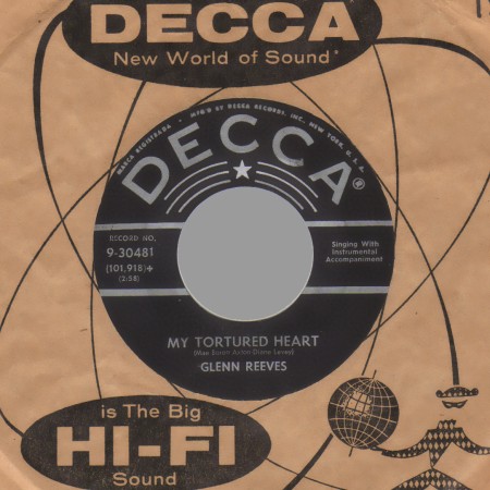 GLENN REEVES - My Tortured Heart / Precious Years - 45T (SP 2 titres)