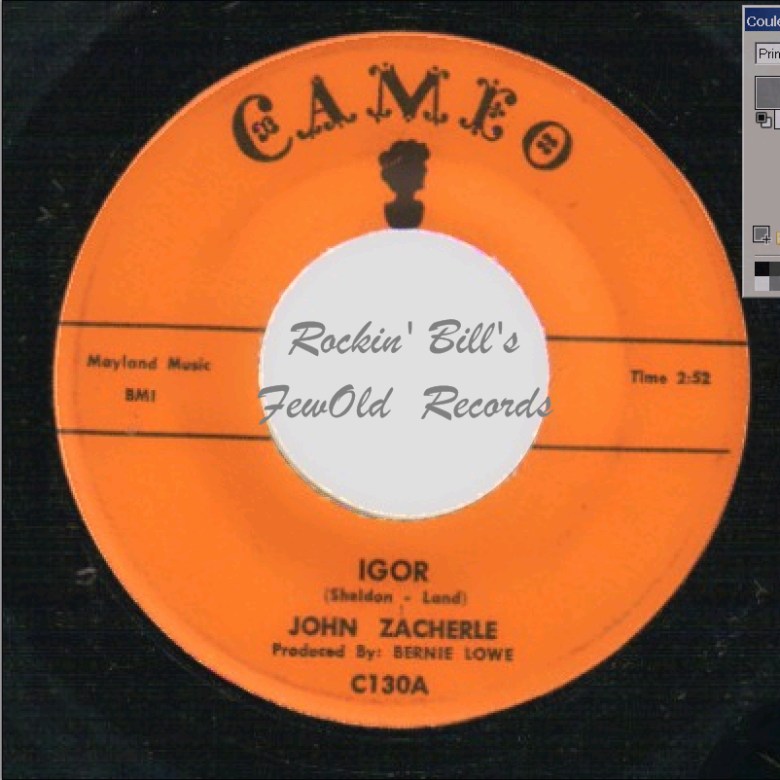 John Zacherle The Cool Ghoul Igor / Dinner With Drac 45RPM