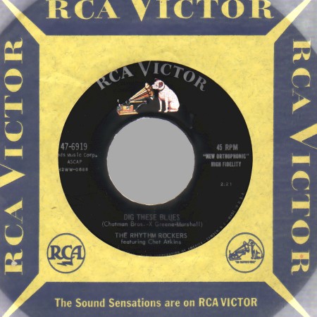 THE RHYTHM ROCKERS FTG CHET ATKINS - Dig these blues / Martinique - 45T (SP 2 titres)