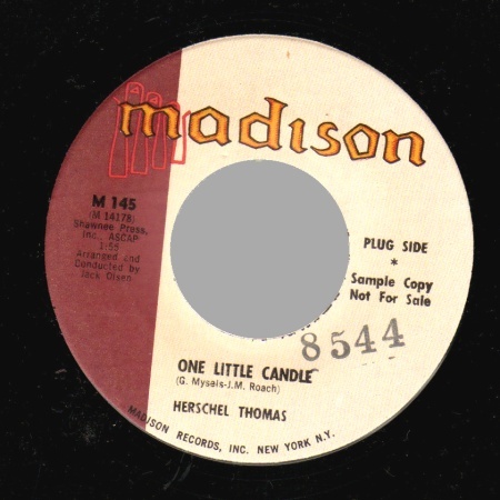 HERSCHEL THOMAS - My Foolish Heart / One Little Candle - 45T (SP 2 titres)
