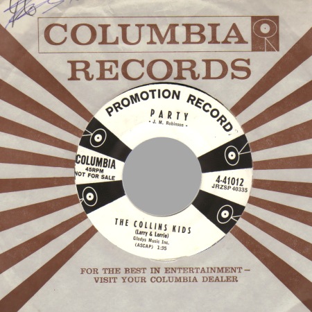 THE COLLINS KIDS - Party / Heartbeat - 45T (SP 2 titres)