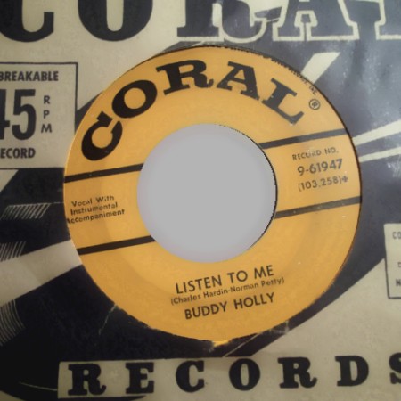 BUDDY HOLLY - I'm Gonna Love You Too / Listen To Me - 45T (SP 2 titres)