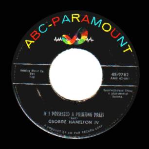 George Hamilton Iv - Only One Love / If I Possessed A Printing Press