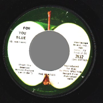 The Beatles The Long Winding Road / For You Blue 45RPM