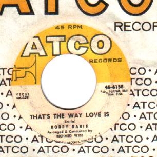 BOBBY DARIN - That's the Way Love Is / Beyond the Sea - 45T (SP 2 titres)