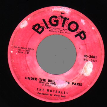 THE NOTABLES - Moonlight And Roses / Under the Bridges Of Paris - 7inch (SP)
