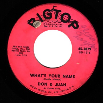 DON & JUAN - What's Your Name / Chicken Necks - 45T (SP 2 titres)