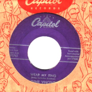 GENE VINCENT - Wear My Ring / Lotta Lovin' - 45T (SP 2 titres)