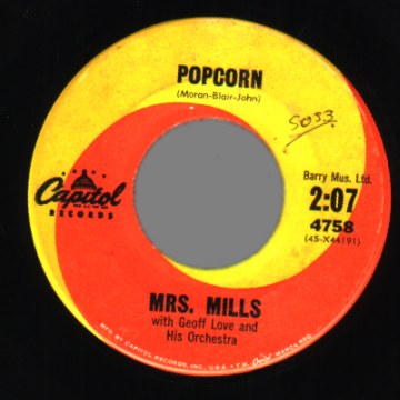 MRS MILLS - Popcorn / Bobbikins - 45T (SP 2 titres)