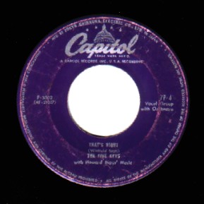 THE FIVE KEYS - That's Right / Out Of Sight Out Of Mind - 45T (SP 2 titres)