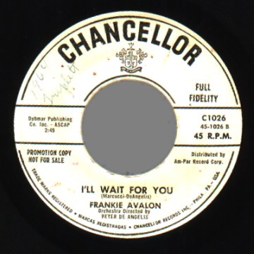 FRANKIE AVALON - I'll Wait For You / What Little Girl - 45T (SP 2 titres)