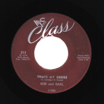 BOB AND EARL - That's My Desire / You Made A Boo-boo - 7inch (SP)