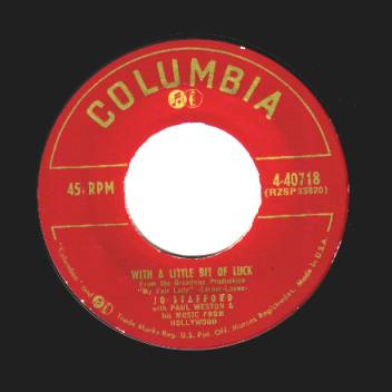 JO STAFFORD - One little Kiss / With A Little Bit Of Luck - 45T (SP 2 titres)