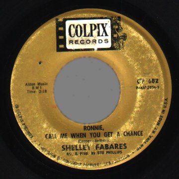 SHELLEY FABARES - Ronnie Call Me When You Get A Chance / I Left A Note To Say Goodbye - 45T (SP 2 titres)