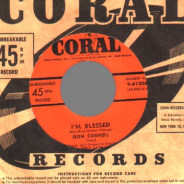 DON CORNELL - Hold My Hand / I'm Blessed - 45T (SP 2 titres)