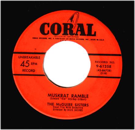MCGUIRE SISTERS - Muskrat Ramble / Not As A Stranger - 45T (SP 2 titres)