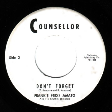 FRANKIE (TEX) AMATO - I Never Thought I'd Miss You / Don't Forget - 45T (SP 2 titres)