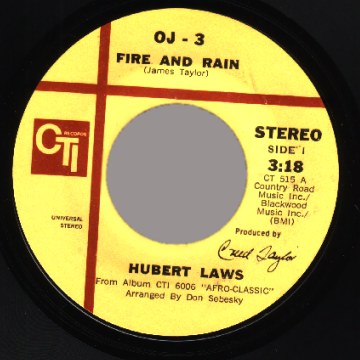 HUBERT LAWS - Love Story (theme From) / Fire And Rain - 45T (SP 2 titres)