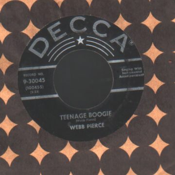 WEBB PIERCE - I'm Really Glad you Hurt Me / Teenage Boogie - 45T (SP 2 titres)