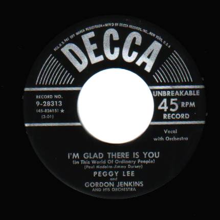 Peggy Lee - I'm Glad There Is You / Just One Of Those Things