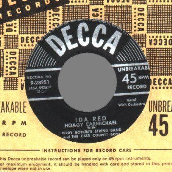 HOAGY CARMICHAEL - Ida Red / Coney Island Washboard - 45T (SP 2 titres)