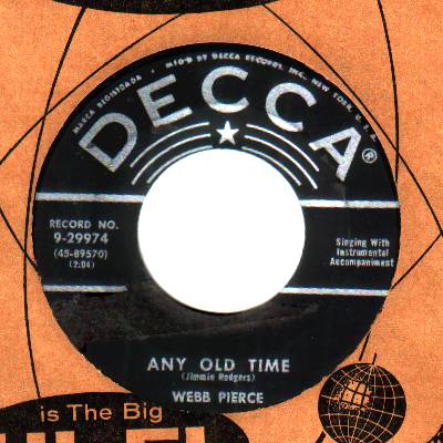 WEBB PIERCE - Any Old Time / We'll Find A Way - 45T (SP 2 titres)