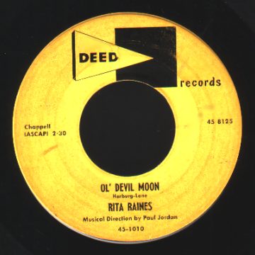 RITA RAINES - Ol' Devil Moon / Such A Day - 7inch (SP)