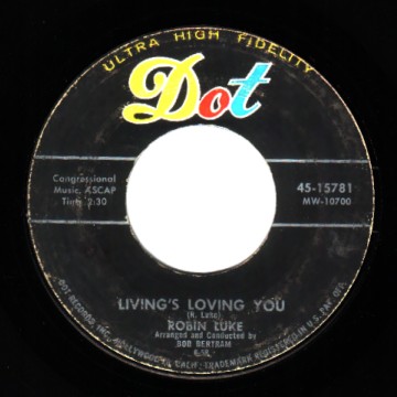 ROBIN LUKE - Susie Darlin' / Living's Loving You - 45T (SP 2 titres)