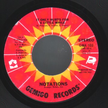 THE NOTATIONS - It Only Hurts For A LIttle While / same (stereo version) - 7inch (SP)