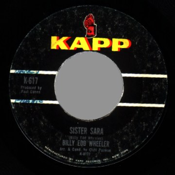 BILLY EDD WHEELER - Ode To The Little Brown Shack Out Back / Sister Sara - 7inch (SP)
