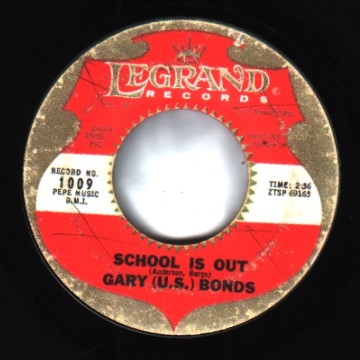 GARY U.S. BONDS - One Million Tears / School Is Out - 45T (SP 2 titres)