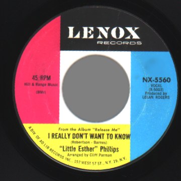 LITTLE ESTHER PHILLIPS - I Really Don't Want To Know / Am I That Easy To Forget - 45T (SP 2 titres)