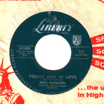 DICK KALLMAN - I Cry To The Moon / Young And In Love - 45T (SP 2 titres)