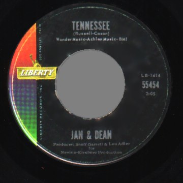 JAN AND DEAN - Tennessee / Your Heart Has Changed Its Mind - 45T (SP 2 titres)