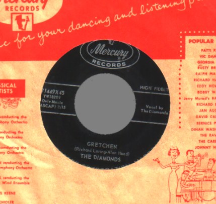 THE DIAMONDS - A Mother's Love / Gretchen - 45T (SP 2 titres)