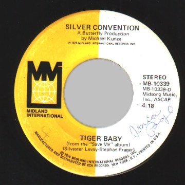 SILVER CONVENTION - Tiger Baby / Fly, Robin, Fly - 7inch (SP)